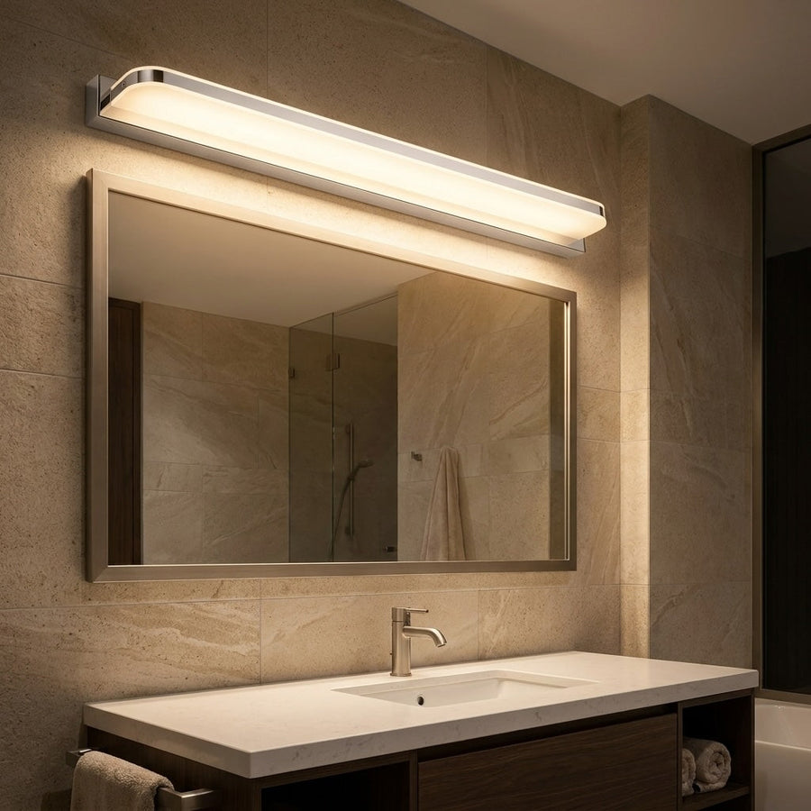 Up & Down LED Vanity Light Polished Iron Trim 62–120cm Silver, Black or White