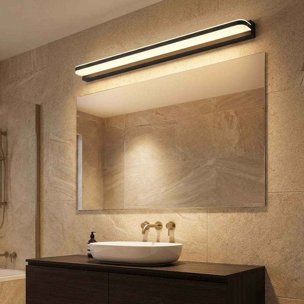 Up & Down LED Vanity Light Polished Iron Trim 62–120cm Silver, Black or White