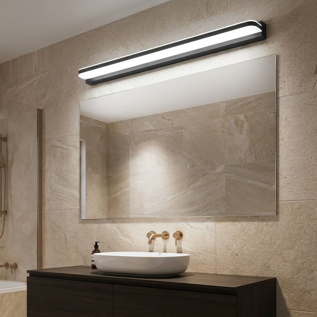 Up & Down LED Vanity Light Polished Iron Trim 62–120cm Silver, Black or White