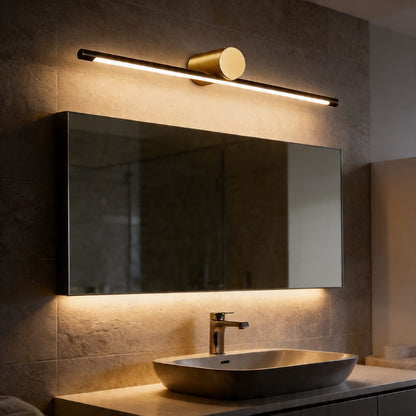 Cylinder Copper LED Vanity Light Bar Gold & Black 40–100cm 3-Step Dimming
