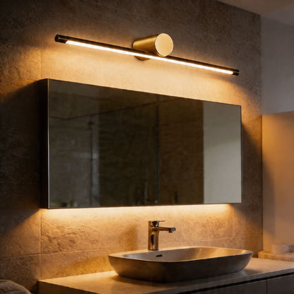 Cylinder Copper LED Vanity Light Bar Gold & Black 40–100cm 3-Step Dimming