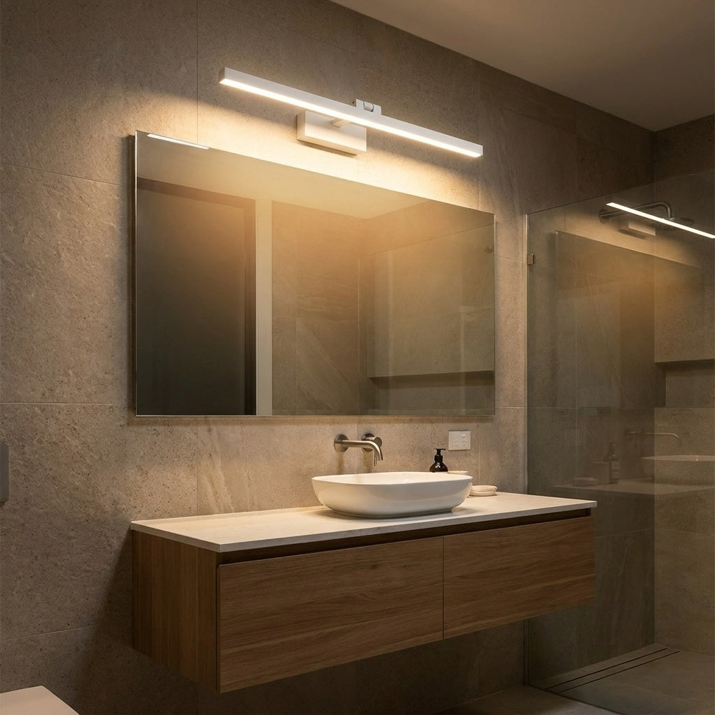 Rotatable Bath Bar LED Vanity Light 60–80cm Black or White Metal & Acrylic