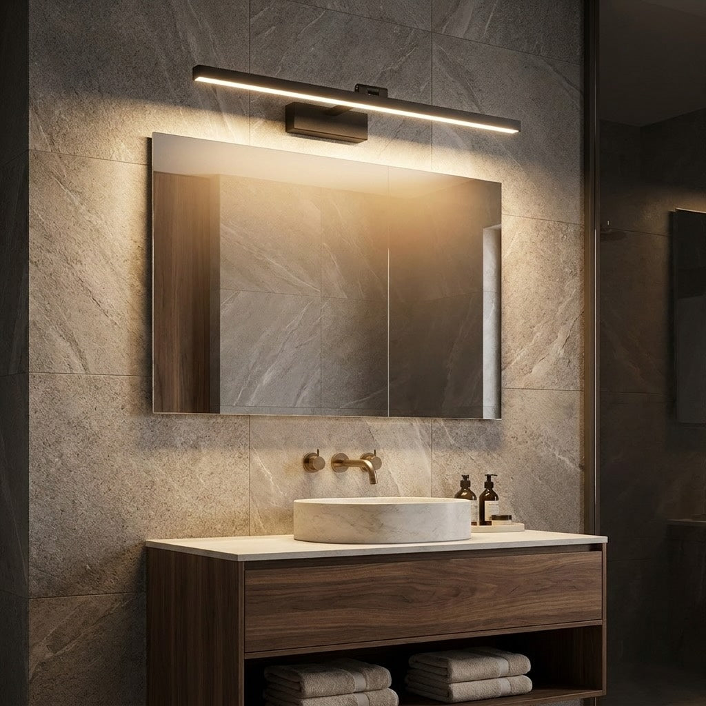 Rotatable Bath Bar LED Vanity Light 60–80cm Black or White Metal & Acrylic