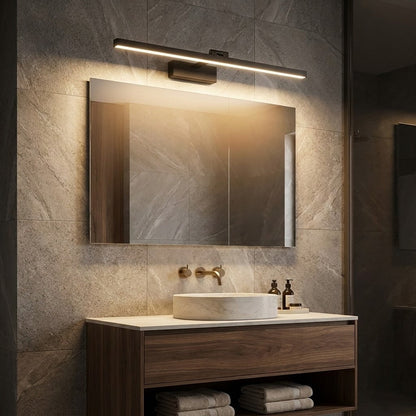 Rotatable Bath Bar LED Vanity Light 60–80cm Black or White Metal & Acrylic