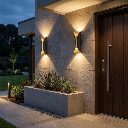 Up Down Aluminium Wall Light Glass Shade LED Sconce