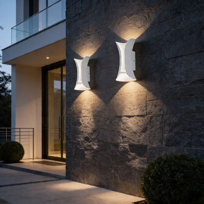 Up Down Aluminium Wall Light Glass Shade LED Sconce