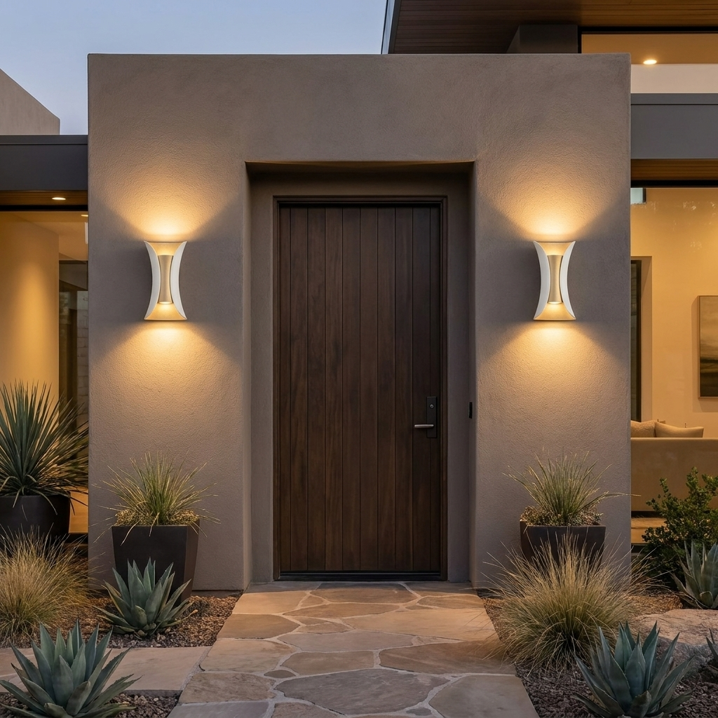 Up Down Aluminium Wall Light Glass Shade LED Sconce