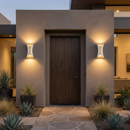 Up Down Aluminium Wall Light Glass Shade LED Sconce