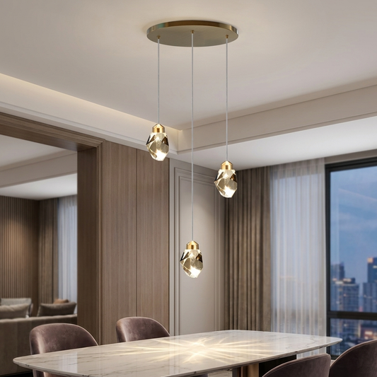 Nordic Crystal Chandelier Adjustable LED 3 to 35 Head