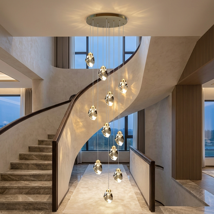 Nordic Crystal Chandelier Adjustable LED 3 to 35 Head