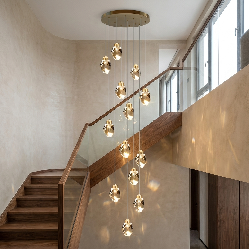 Nordic Crystal Chandelier Adjustable LED 3 to 35 Head