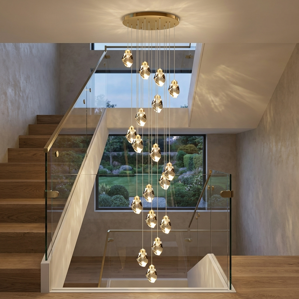 Nordic Crystal Chandelier Adjustable LED 3 to 35 Head