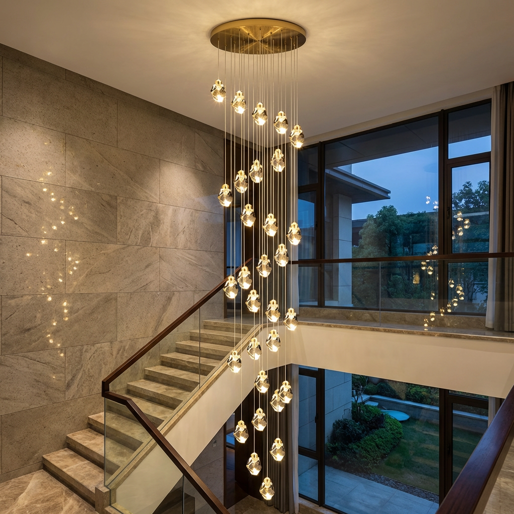 Nordic Crystal Chandelier Adjustable LED 3 to 35 Head