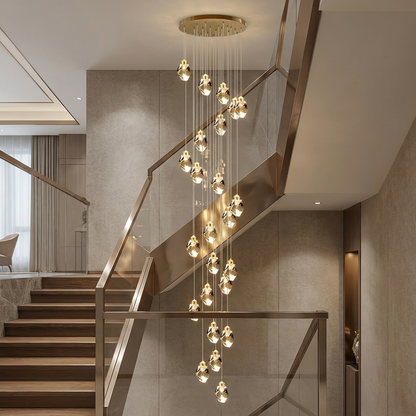 Nordic Crystal Chandelier Adjustable LED 3 to 35 Head