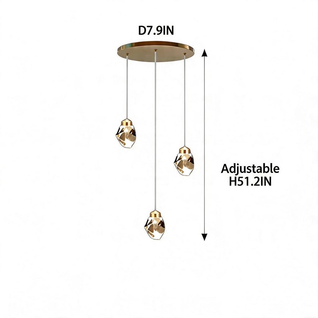 Nordic Crystal Chandelier Adjustable LED 3 to 35 Head