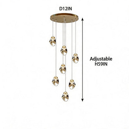 Nordic Crystal Chandelier Adjustable LED 3 to 35 Head