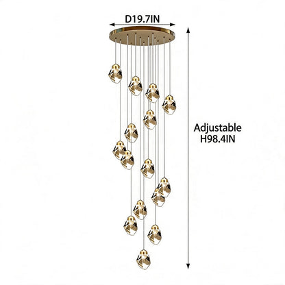 Nordic Crystal Chandelier Adjustable LED 3 to 35 Head