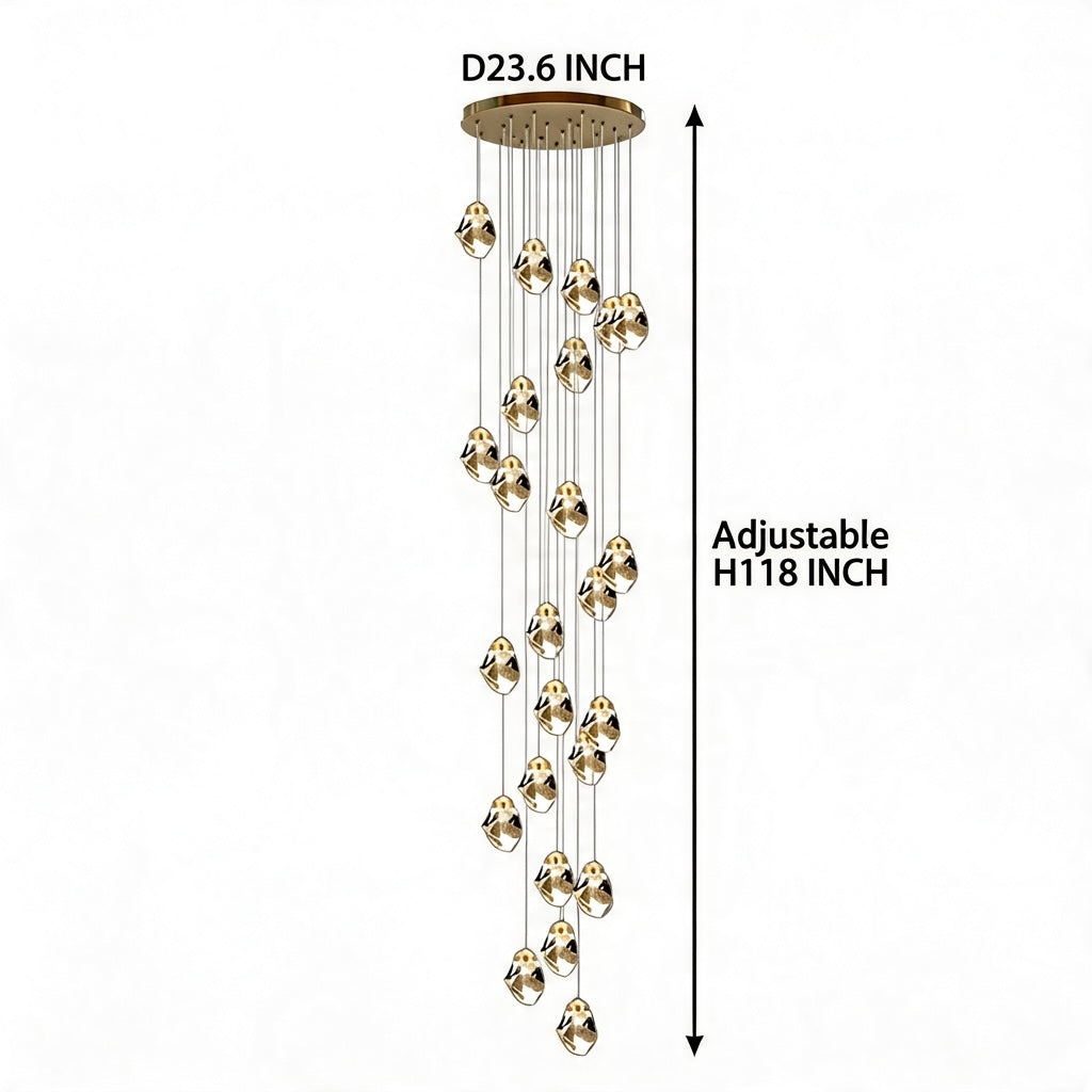 Nordic Crystal Chandelier Adjustable LED 3 to 35 Head