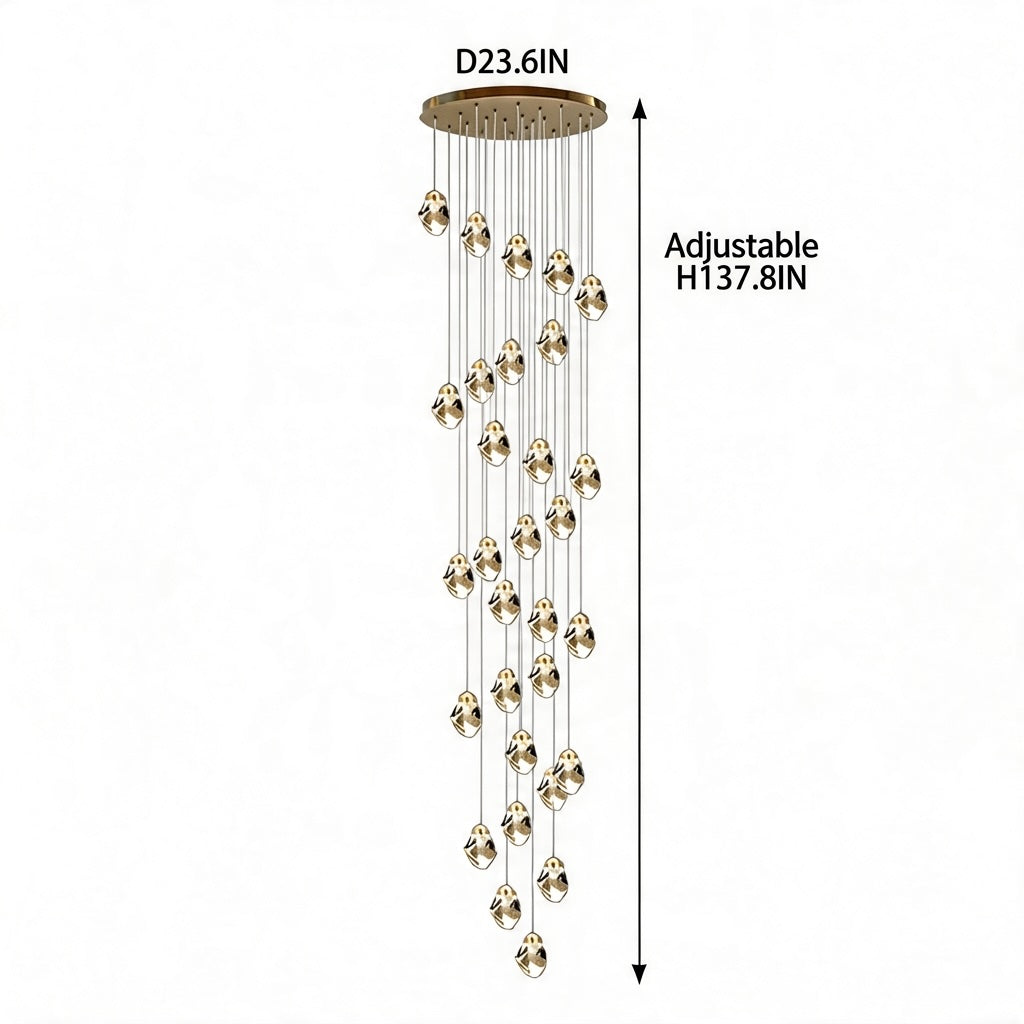 Nordic Crystal Chandelier Adjustable LED 3 to 35 Head