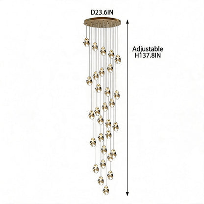 Nordic Crystal Chandelier Adjustable LED 3 to 35 Head