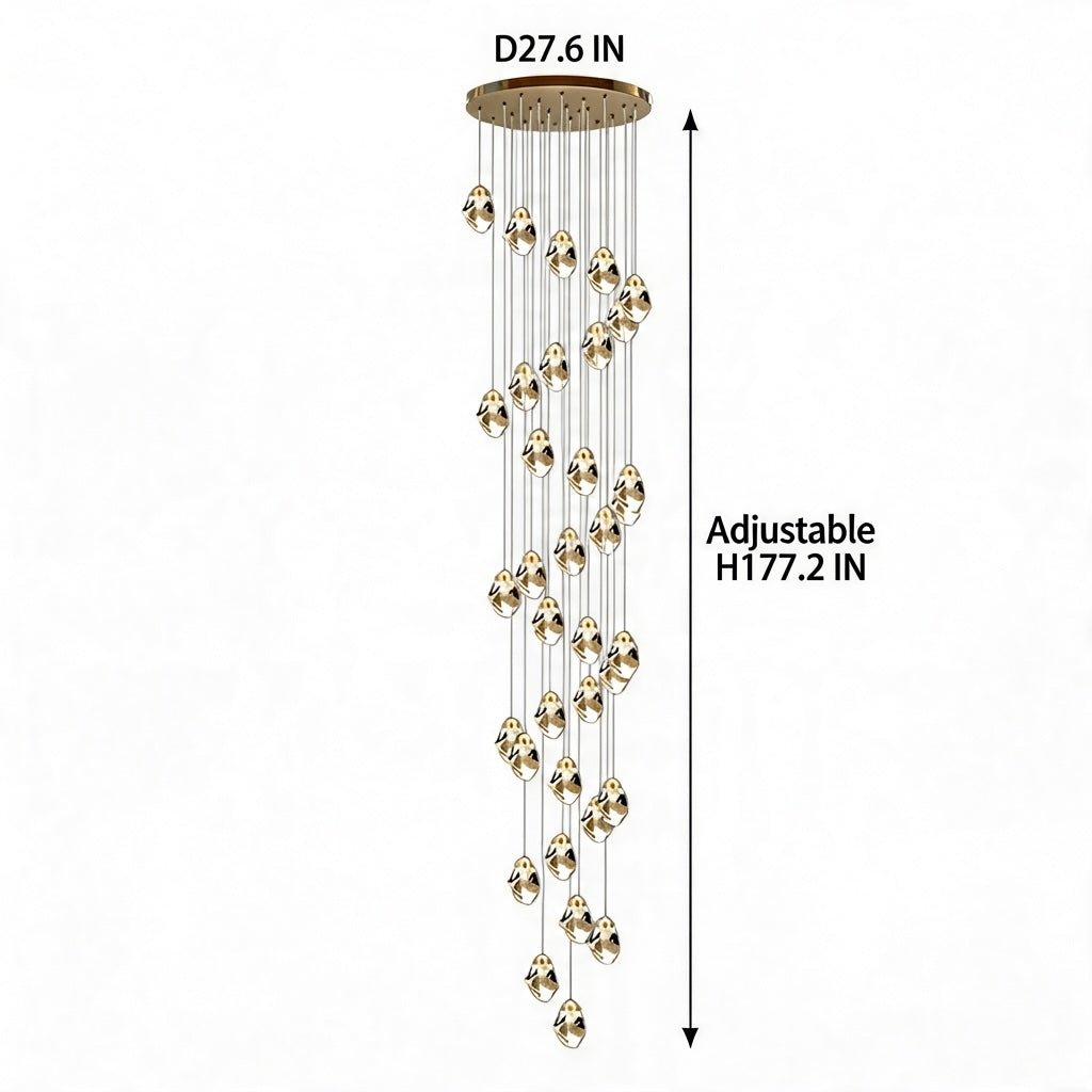 Nordic Crystal Chandelier Adjustable LED 3 to 35 Head