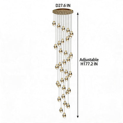 Nordic Crystal Chandelier Adjustable LED 3 to 35 Head