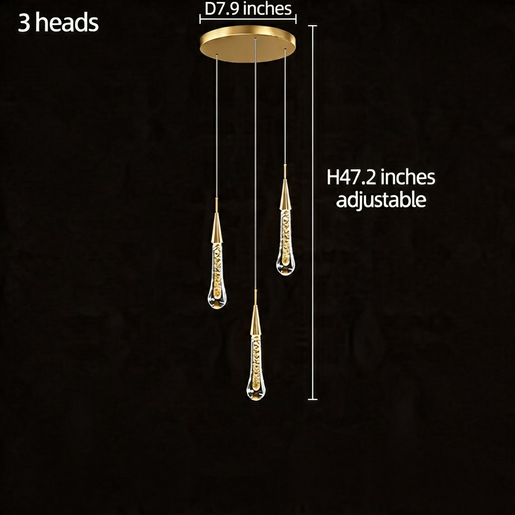 Long Crystal Chandelier Aluminium 1-48 Head LED