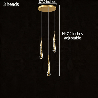 Long Crystal Chandelier Aluminium 1-48 Head LED