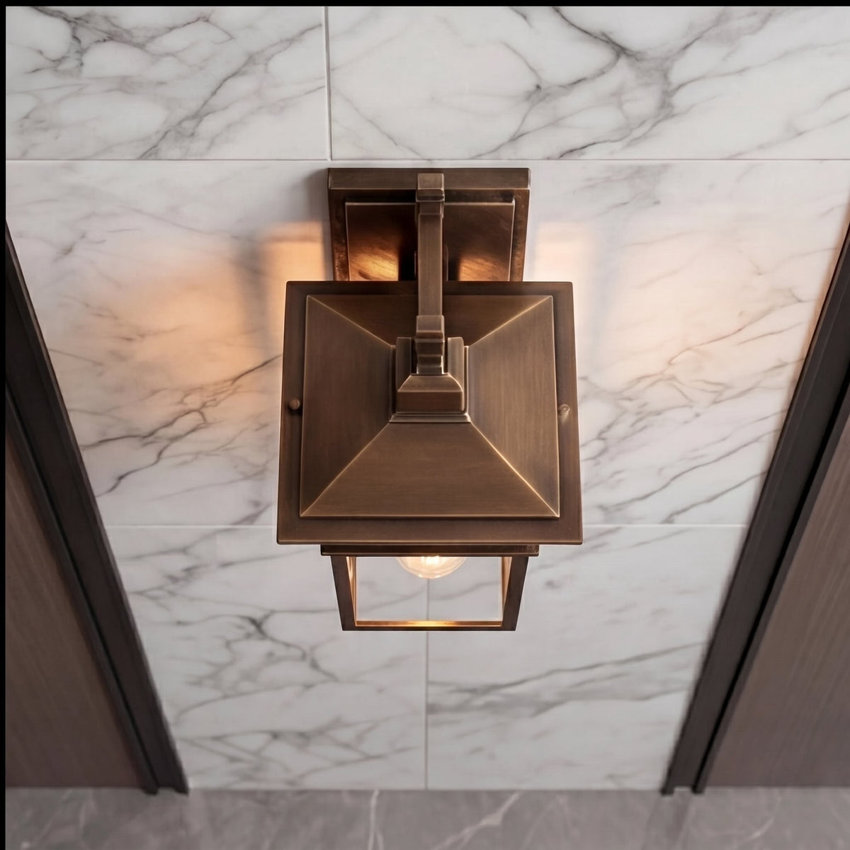 Classical Retro Outdoor Wall Light Sconce Waterproof Aluminum Glass E27 Bulb for Aisle Patio