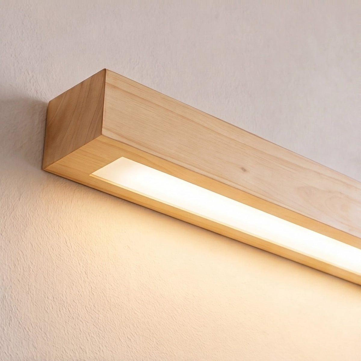Wood Linear LED Wall Light Downlight or Up & Down 60–120cm Dimmable