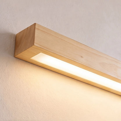 Wood Linear LED Wall Light Downlight or Up & Down 60–120cm Dimmable