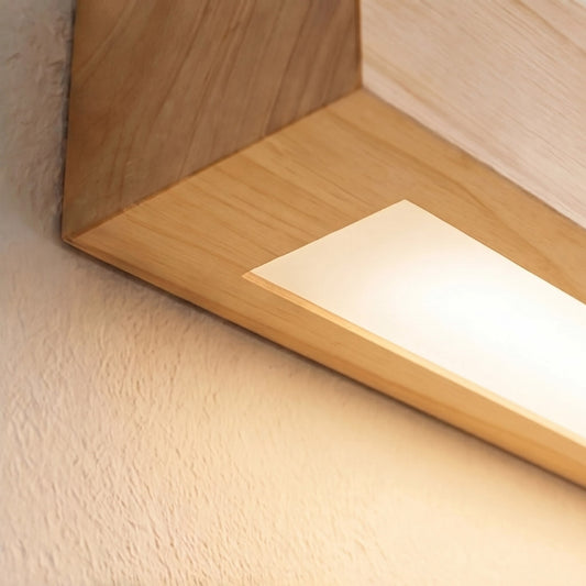 Wood Linear LED Wall Light Downlight or Up & Down 60–120cm Dimmable