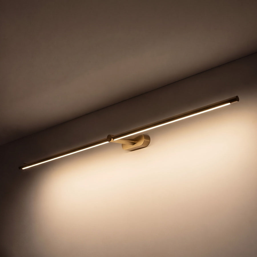 Minimalist Linear LED Vanity Wall Light IP44 69–127cm Gold, Black or Nickel