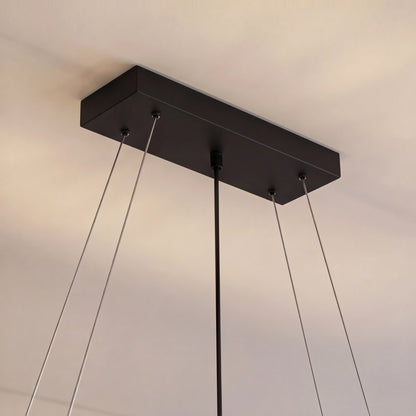 Black Rectangular K9 Crystal Chandelier LED