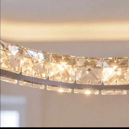 Crystal Multi-Ring Chandelier Adjustable LED Round