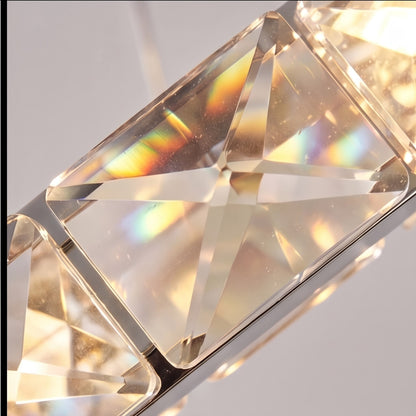 Crystal Multi-Ring Chandelier Adjustable LED Round