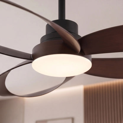 Sculpted Blade DC Ceiling Fan with CRI 90 LED Light 6 Speed Remote 106 or 132 cm