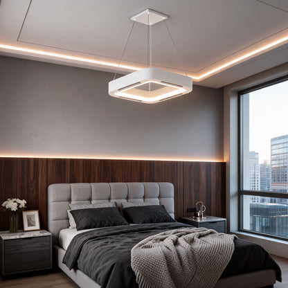 Bladeless Ceiling Fan with Dimmable LED Light Flush Mount or Pendant IP55