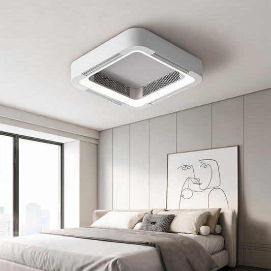 Bladeless Ceiling Fan with Dimmable LED Light Flush Mount or Pendant IP55