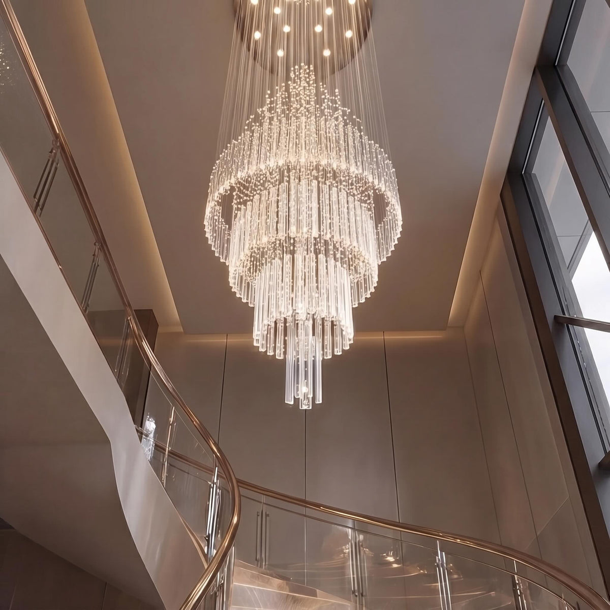 K9 Crystal Raindrop Chandelier Chrome Adjustable LED