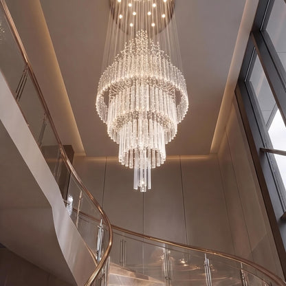 K9 Crystal Raindrop Chandelier Chrome Adjustable LED