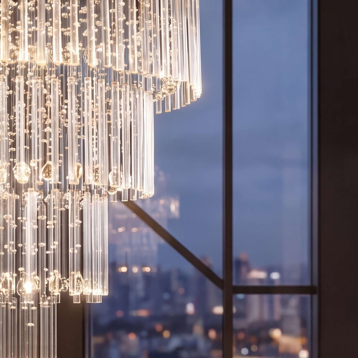 K9 Crystal Raindrop Chandelier Chrome Adjustable LED