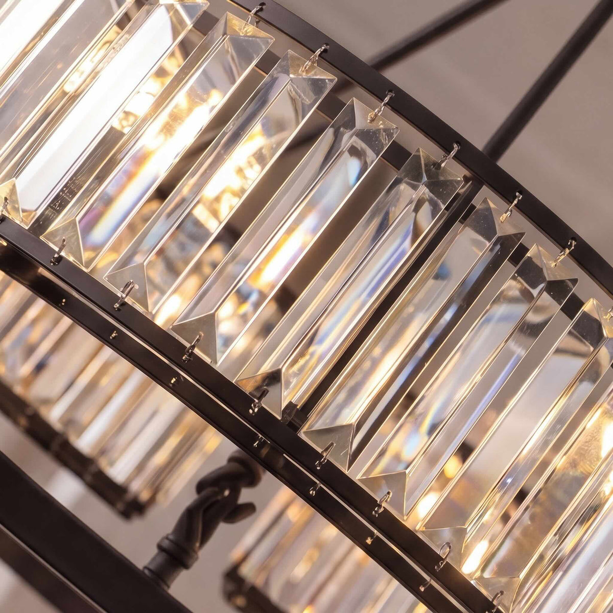 Rustic Crystal Chandelier Black Brown K9 6 or 8 Light