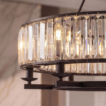 Rustic Crystal Chandelier Black Brown K9 6 or 8 Light