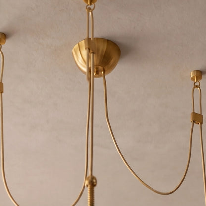 Antique Brass Chandelier Hanging LED Light Fixture