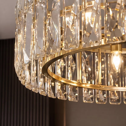 Crystal Shade Ceiling Fan Light Flush Mount Dimmable E12