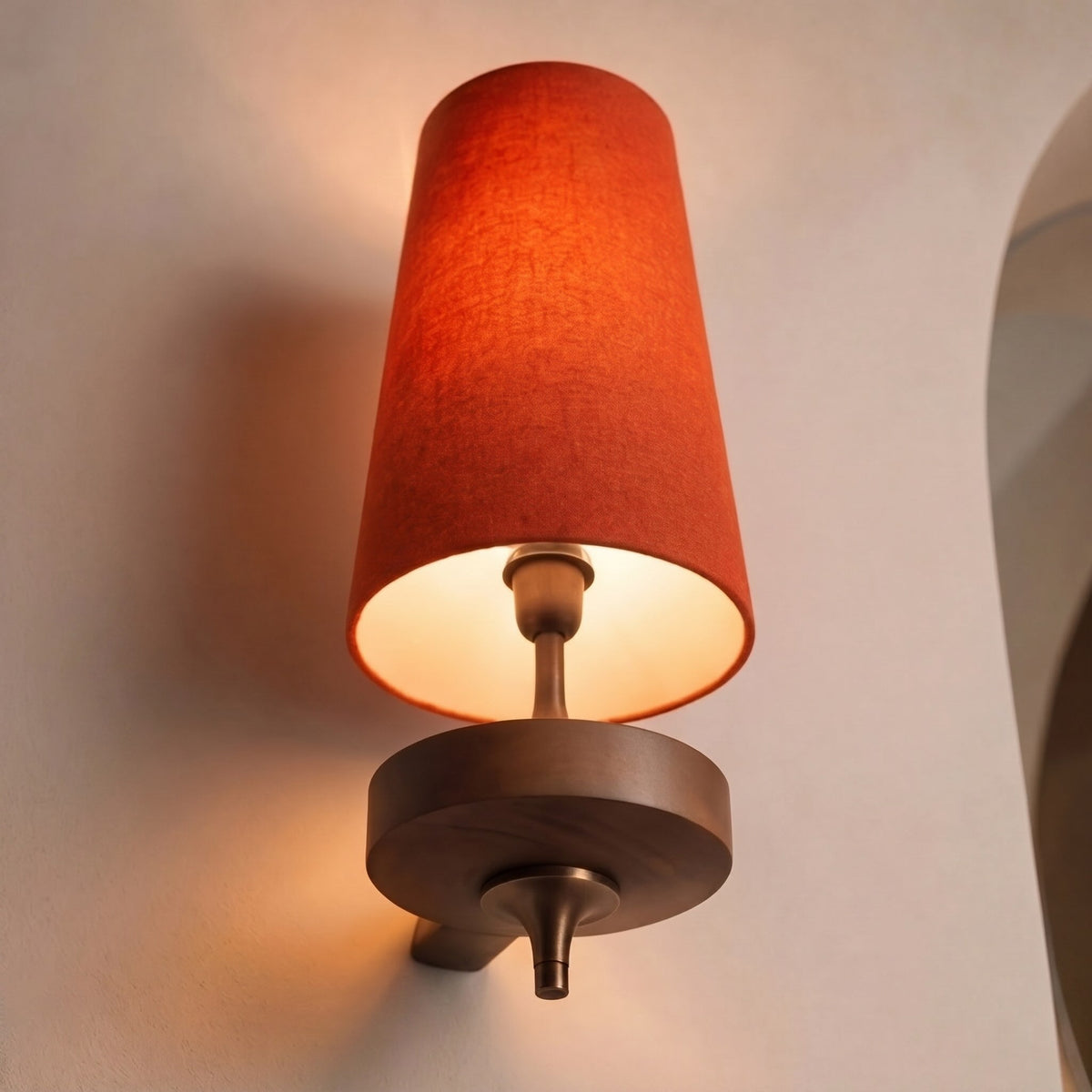Walnut Metal Wall Sconce Adjustable LED Reading Light