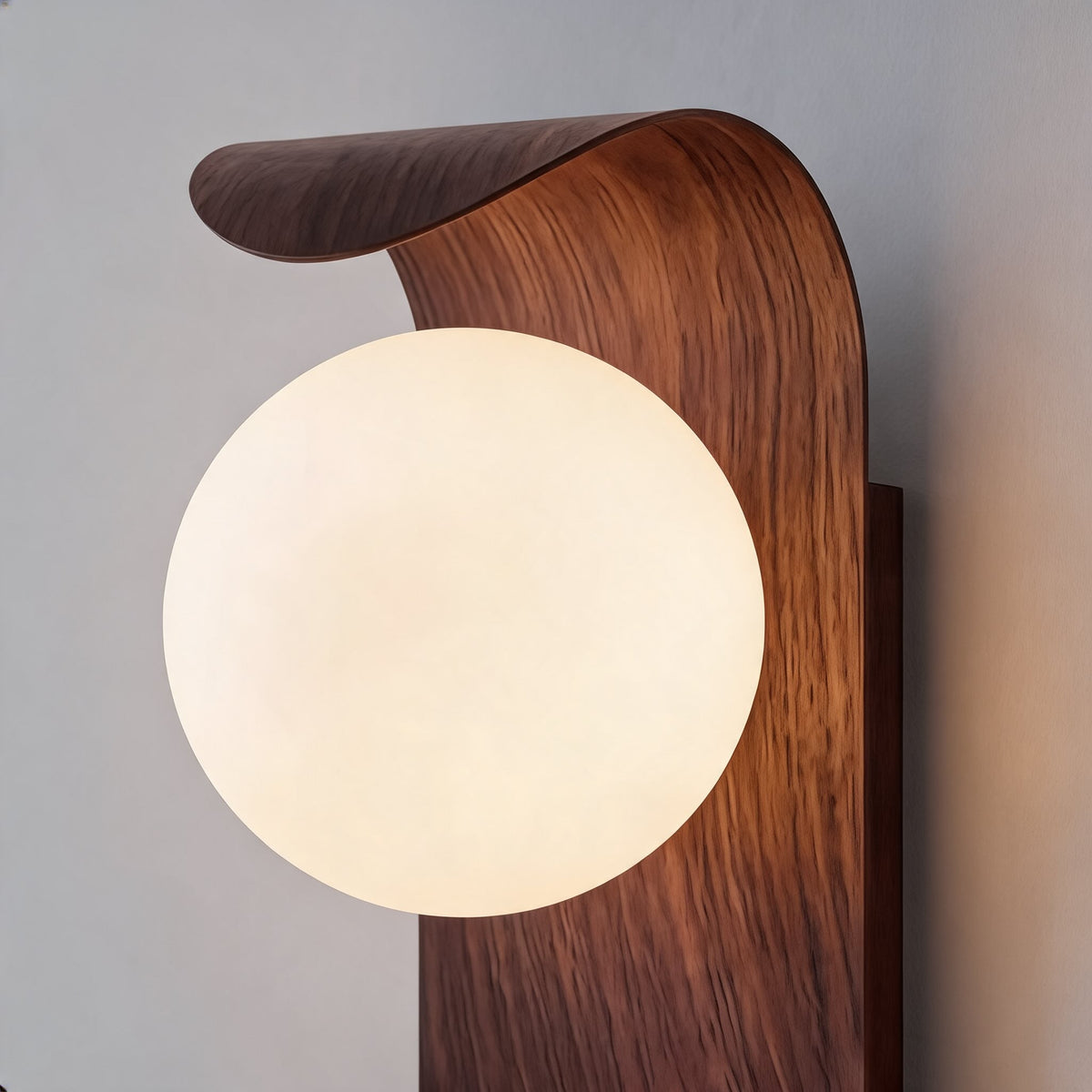Bentwood Opal Glass Wall Light Nordic LED Sconce