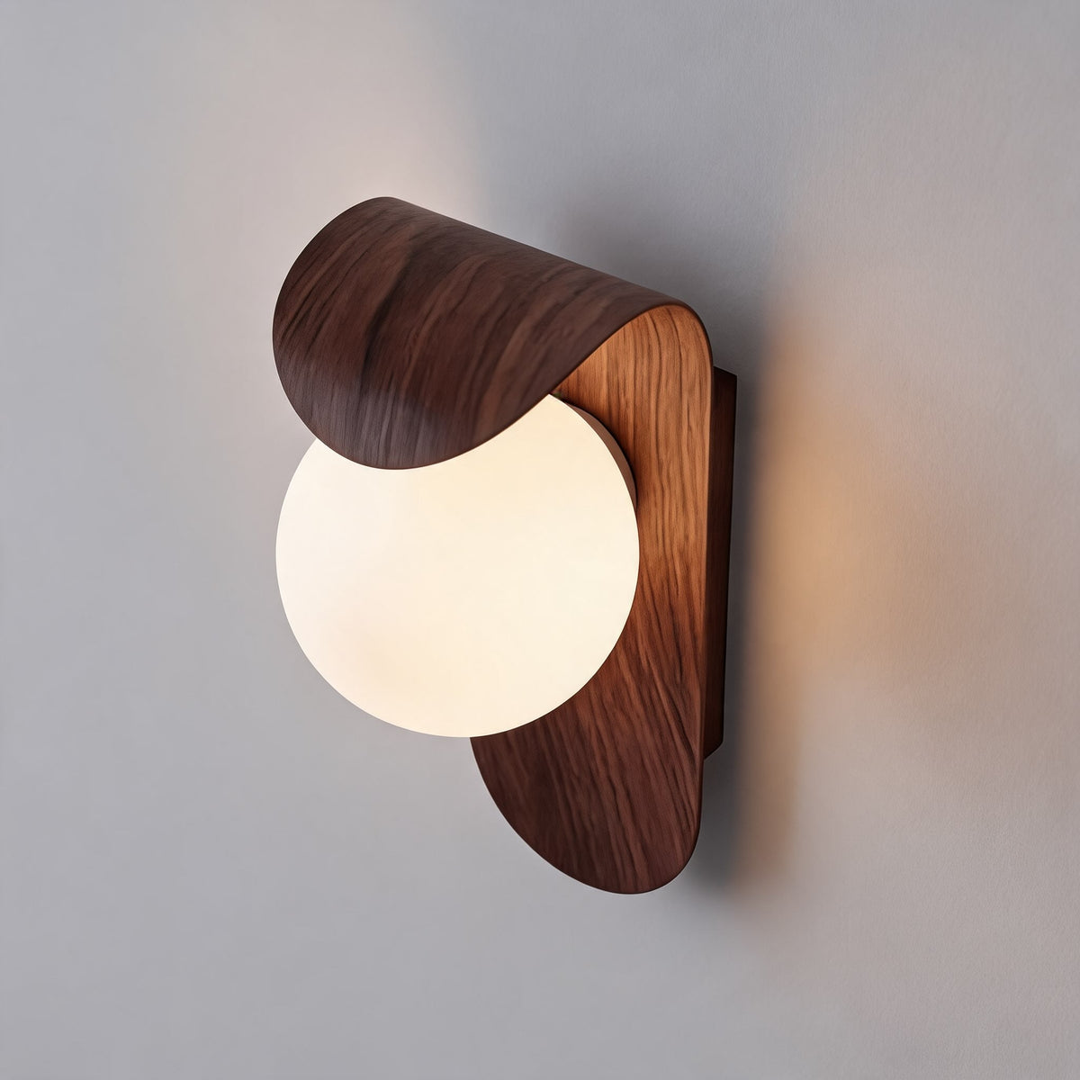 Bentwood Opal Glass Wall Light Nordic LED Sconce