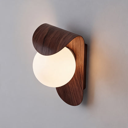 Bentwood Opal Glass Wall Light Nordic LED Sconce